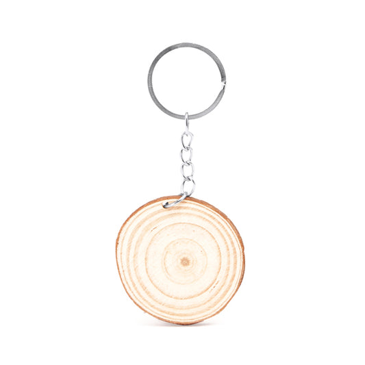 Stamina Budan wood and metal keyring in round, ready for laser engraving