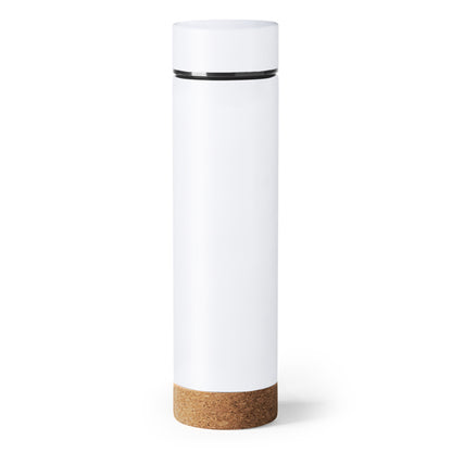 Stamina Tayox stainless steel and cork vacuum flask 460 ml in white, ready for laser engraving