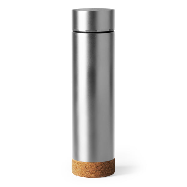 Stamina Tayox stainless steel and cork vacuum flask 460 ml in silver, ready for laser engraving