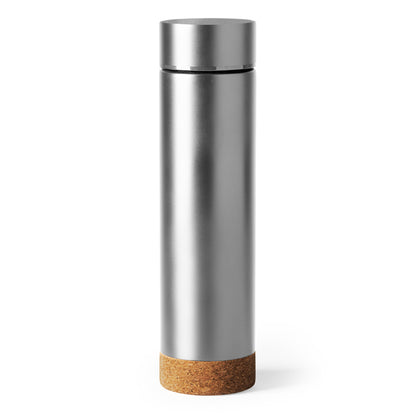Stamina Tayox stainless steel and cork vacuum flask 460 ml in silver, ready for laser engraving