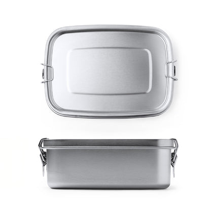 Stamina Brena stainless steel lunch box in silver, ready for laser engraving
