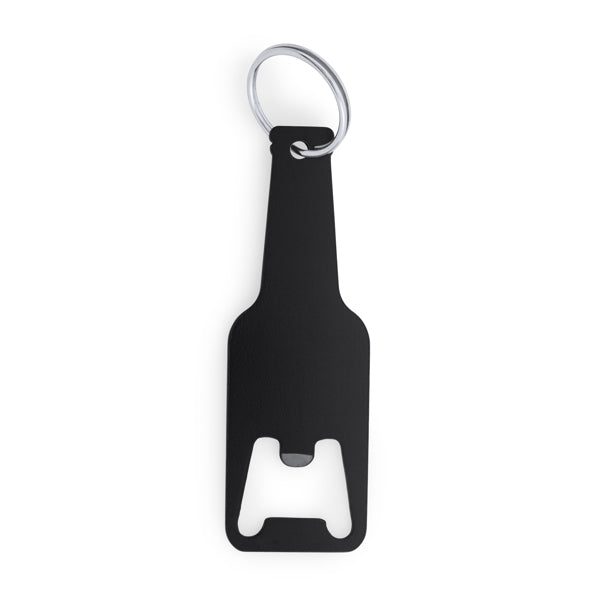 Stamina Stout opener aluminium keyring in black, ready for laser engraving