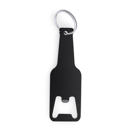 Stamina Stout opener aluminium keyring in black, ready for laser engraving