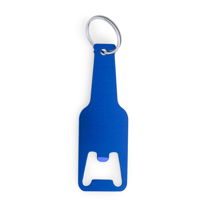 Stamina Stout opener aluminium keyring in royal blue, ready for laser engraving