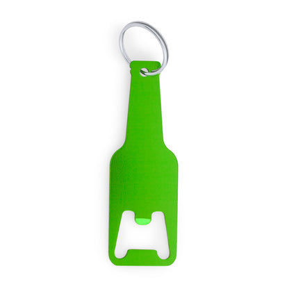 Stamina Stout opener aluminium keyring in fern green, ready for laser engraving