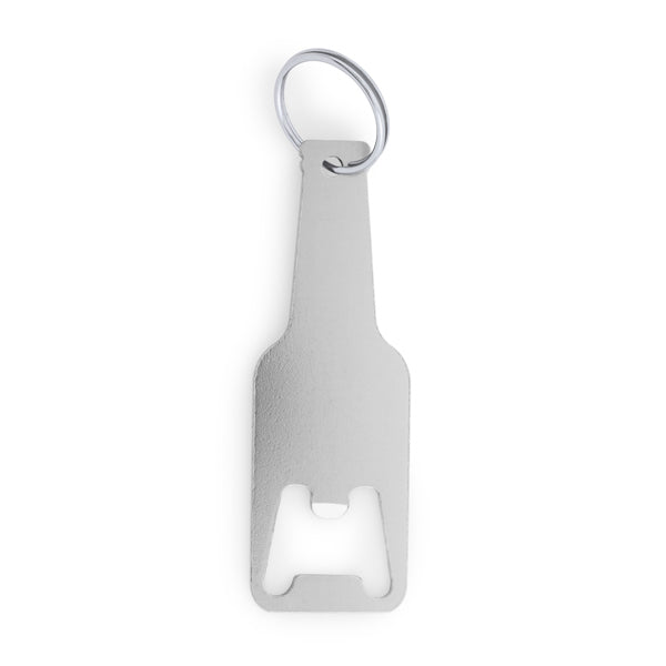 Stamina Stout opener aluminium keyring in silver, ready for laser engraving