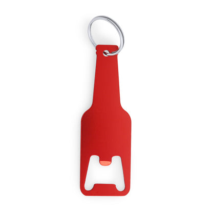 Stamina Stout opener aluminium keyring in red, ready for laser engraving