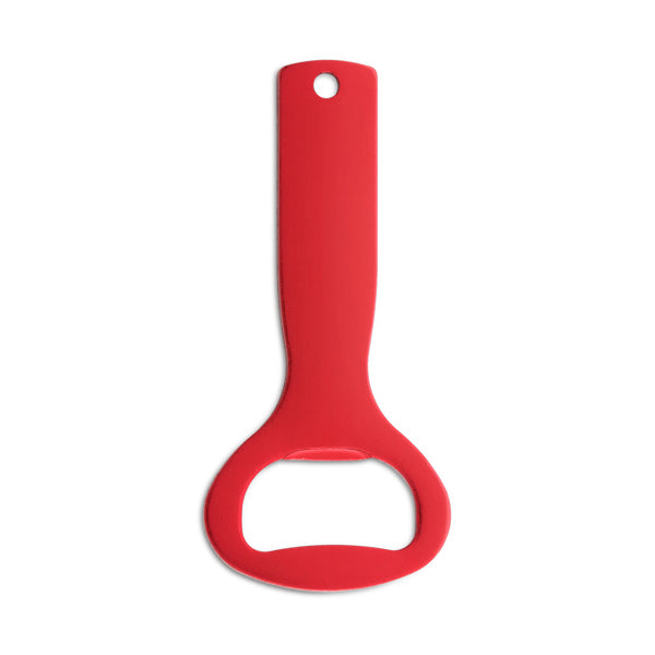 Stamina Lager aluminium keyring in red, ready for laser engraving