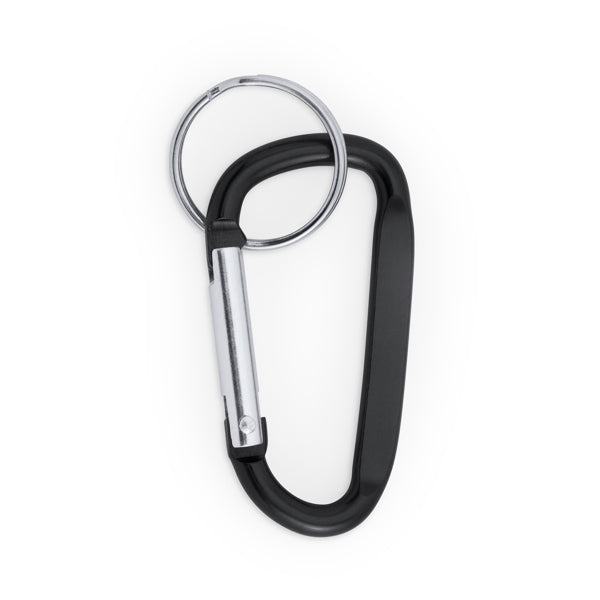 Stamina Pale aluminium carabiner keyring in black, ready for laser engraving