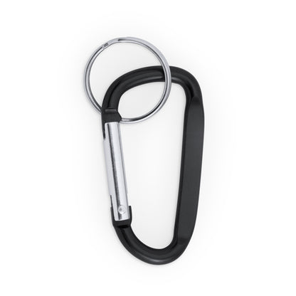 Stamina Pale aluminium carabiner keyring in black, ready for laser engraving