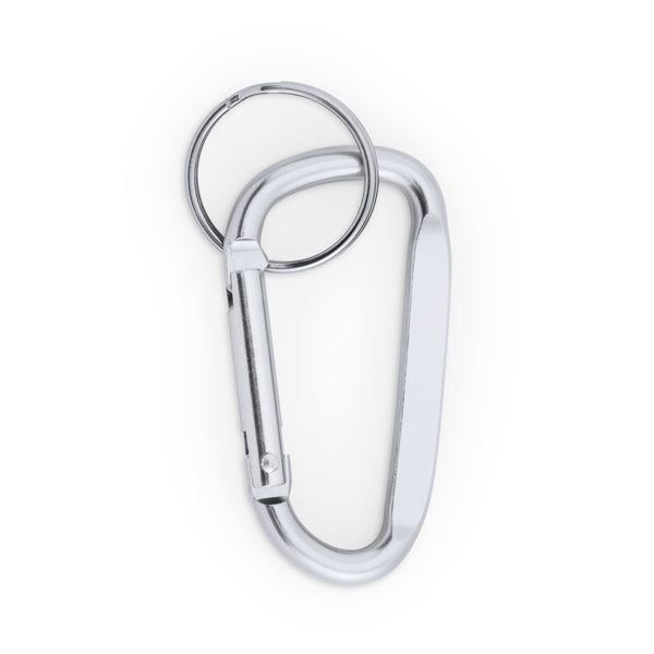 Stamina Pale aluminium carabiner keyring in silver, ready for laser engraving