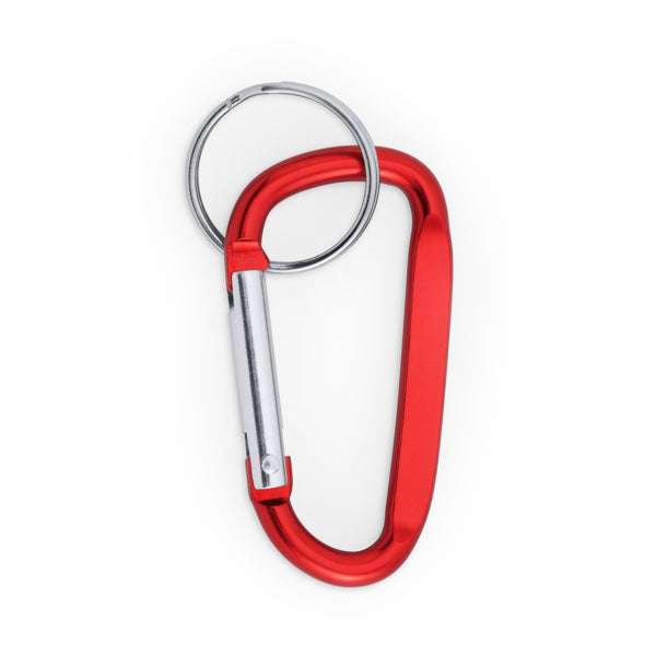 Stamina Pale aluminium carabiner keyring in red, ready for laser engraving