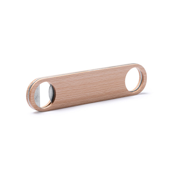 Stamina Shake beech wood and stainless keyring, ready for logo printing