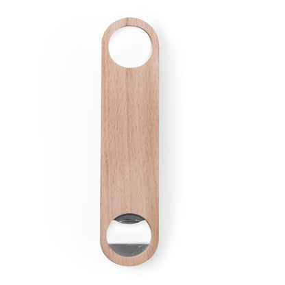 Stamina Shake beech wood and stainless keyring in wood, ready for logo printing