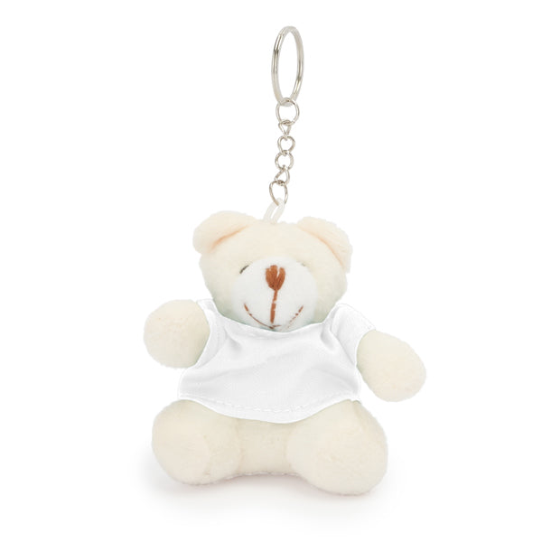 Stamina Sito polyester keyring in white, ready for logo printing
