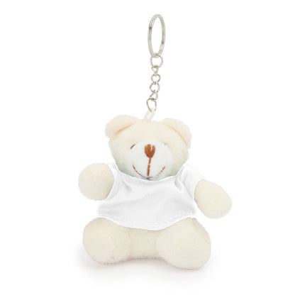 Stamina Sito polyester keyring in white, ready for logo printing
