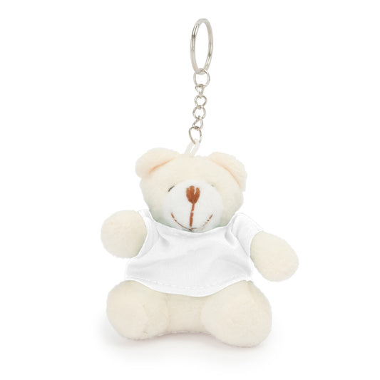 Stamina Sito polyester keyring in white, ready for logo printing