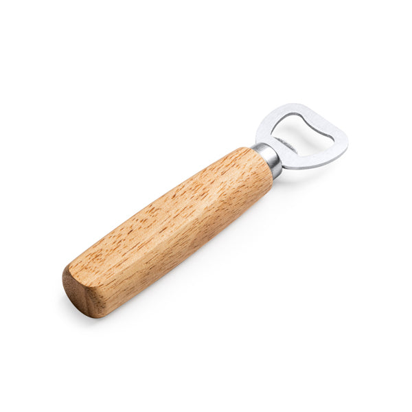 Stamina Roden stainless steel and wood bottle opener, ready for logo printing