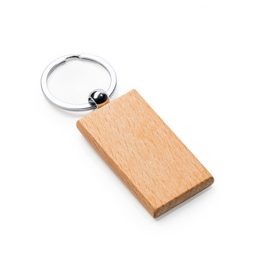 Stamina Sila natural wood keyring in rectangular, ready for laser engraving