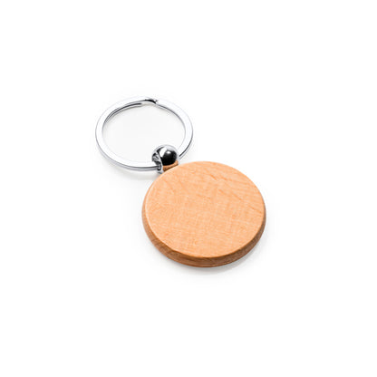 Stamina Sila natural wood keyring in round, ready for laser engraving