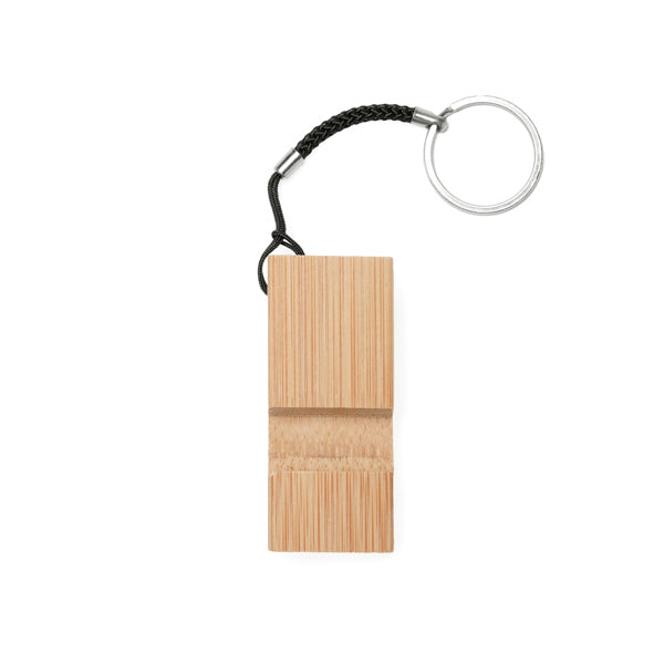 Stamina Stelo bamboo keyring in beige, ready for logo printing