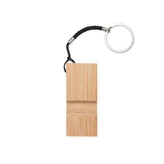 Stamina Stelo bamboo keyring in beige, ready for logo printing
