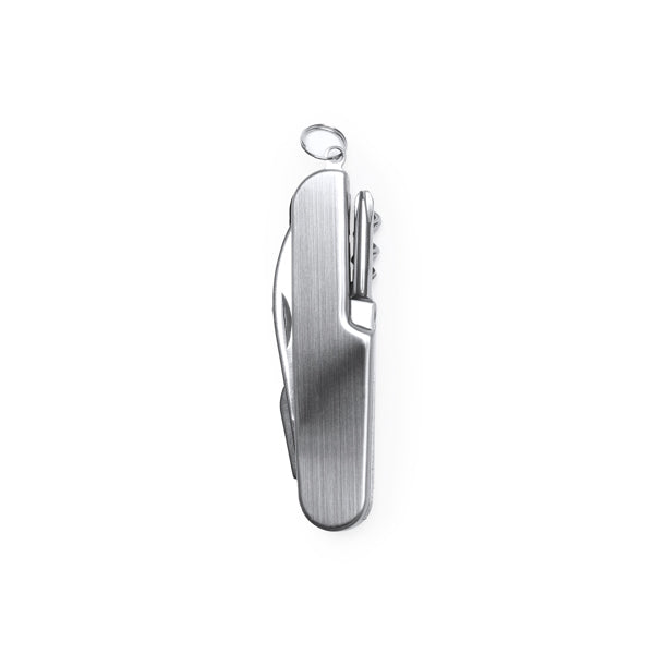 Stamina Zora aluminium and stainless steel pocket knife in silver, ready for laser engraving