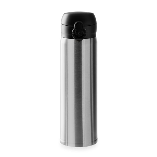 Stamina Palmer stainless steel thermal cup 450 ml in silver, ready for laser engraving