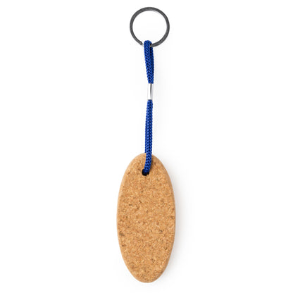 Stamina Yate cork keyring in royal blue, ready for laser engraving