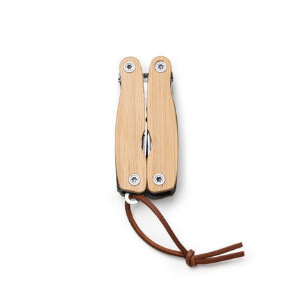 Stamina Murdok stainless steel and bamboo multi-tool in beige, ready for laser engraving