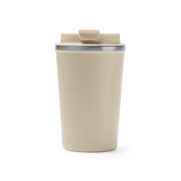 Stamina Okele double-walled stainless steel thermal cup in beige, ready for laser engraving