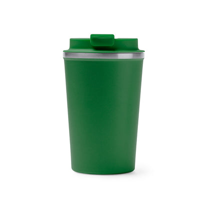 Stamina Okele double-walled stainless steel thermal cup in bottle green, ready for laser engraving