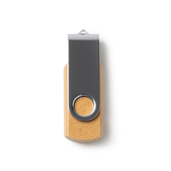 Stamina Vibo recycled cardboard USB flash drive in beige, ready for laser engraving