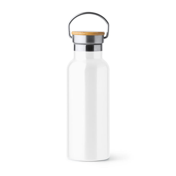 Stamina Tiset stainless steel double wall vacuum flask in white, ready for laser engraving