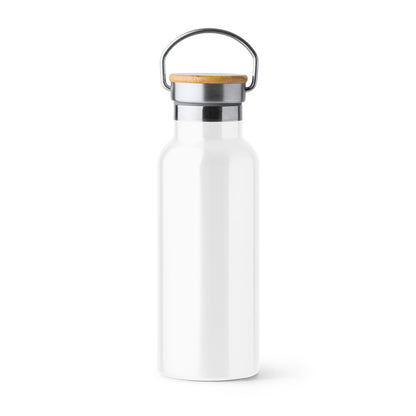 Stamina Tiset stainless steel double wall vacuum flask in white, ready for laser engraving
