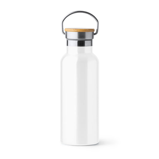 Stamina Tiset stainless steel double wall vacuum flask in white, ready for laser engraving
