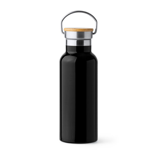 Stamina Tiset stainless steel double wall vacuum flask in black, ready for laser engraving