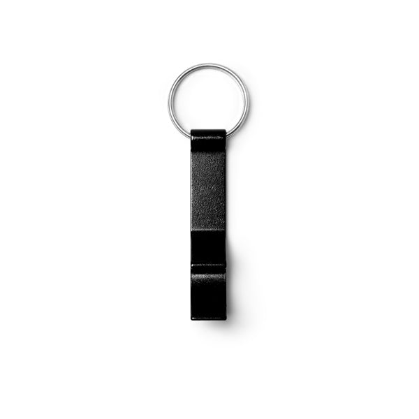 Stamina Bioko aluminium keyring in black, ready for laser engraving