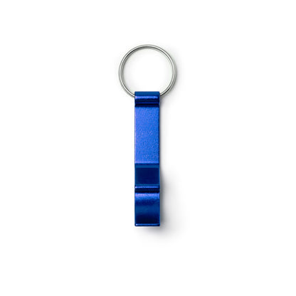 Stamina Bioko aluminium keyring in royal blue, ready for laser engraving