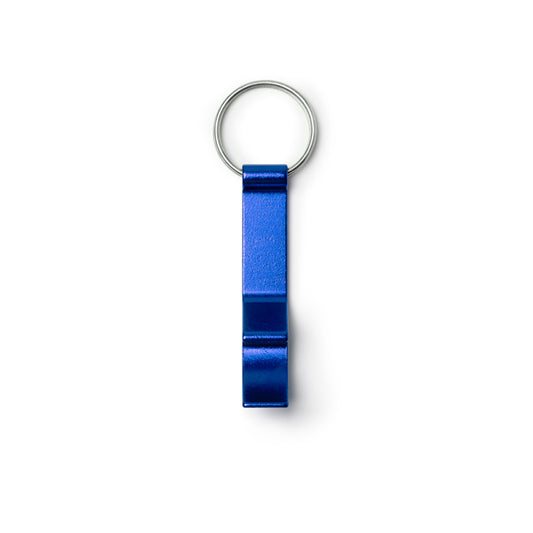 Stamina Bioko aluminium keyring in royal blue, ready for laser engraving