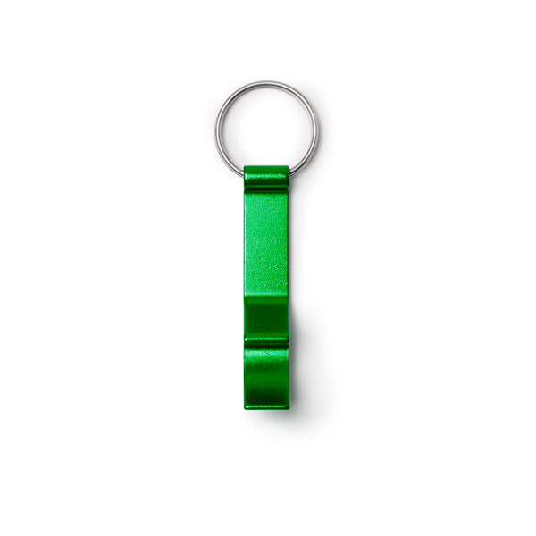 Stamina Bioko aluminium keyring in fern green, ready for laser engraving