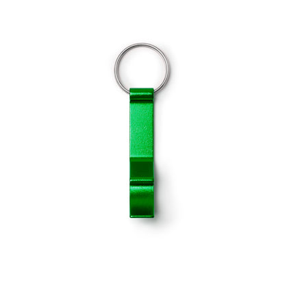 Stamina Bioko aluminium keyring in fern green, ready for laser engraving
