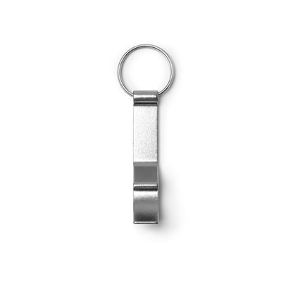 Stamina Bioko aluminium keyring in silver, ready for laser engraving
