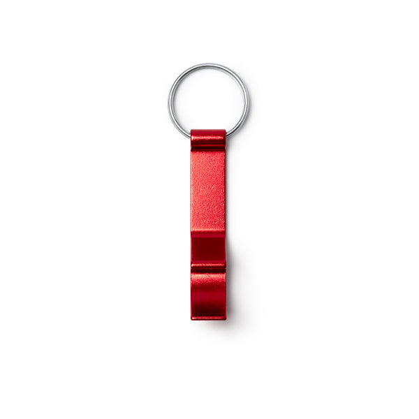 Stamina Bioko aluminium keyring in red, ready for laser engraving