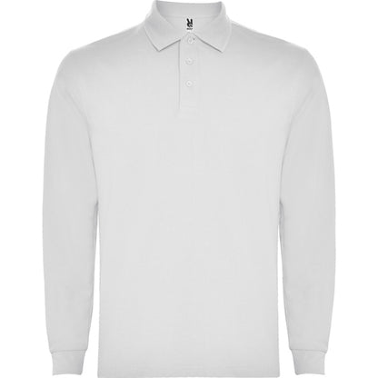 Roly Carpe Child kids' long-sleeve polo shirt in white, ready for logo printing or embroidery