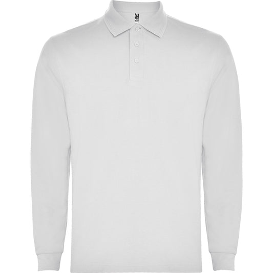Roly Carpe Child kids' long-sleeve polo shirt in white, ready for logo printing or embroidery