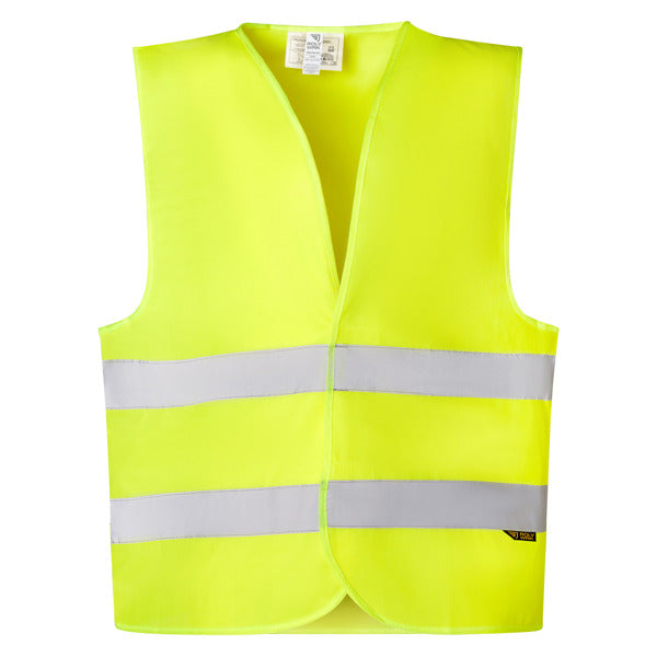 Roly WRK Sirio men's gilet in fluor yellow, ready for logo printing or embroidery