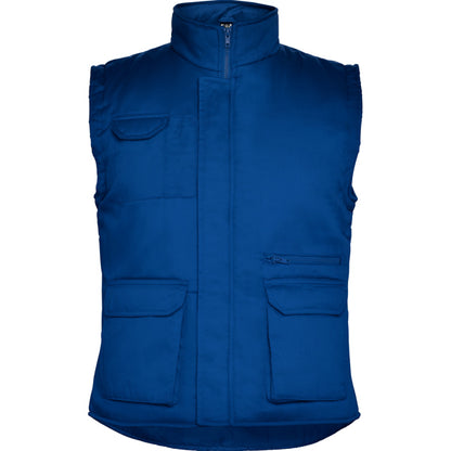 Roly WRK Almanzor men's gilet in royal blue, ready for logo printing or embroidery