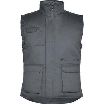 Roly WRK Almanzor men's gilet in lead, ready for logo printing or embroidery