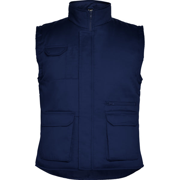 Roly WRK Almanzor men's gilet in navy blue, ready for logo printing or embroidery